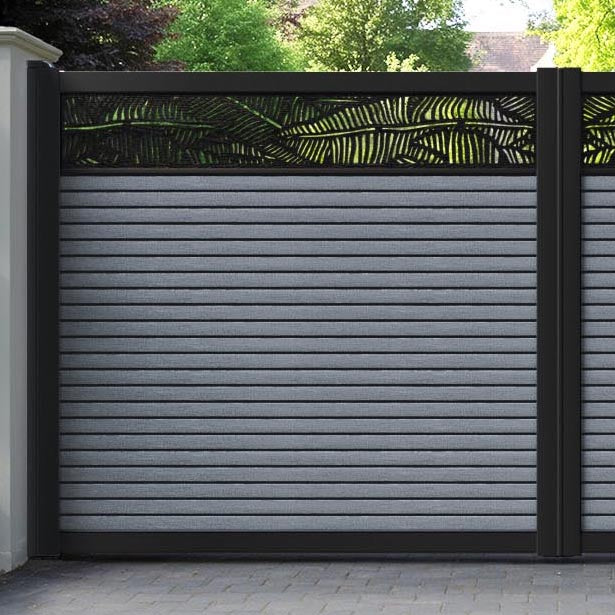 Hudson Feather Straight Top Driveway Gate - Anthracite - Top Screen