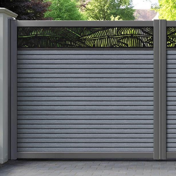 Hudson Feather Straight Top Driveway Gate - Anthracite - Top Screen