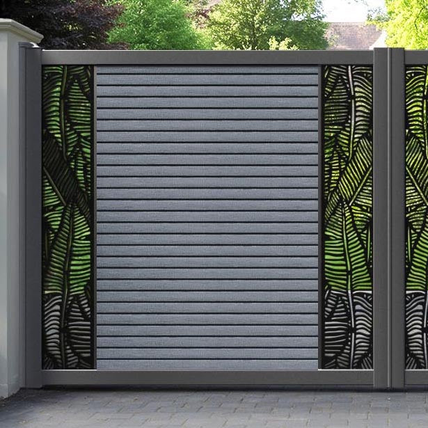 Hudson Feather Straight Top Driveway Gate - Anthracite - Middle & End Screen
