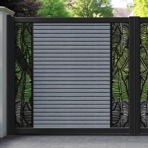 Hudson Feather Straight Top Driveway Gate - Anthracite - Middle & End Screen
