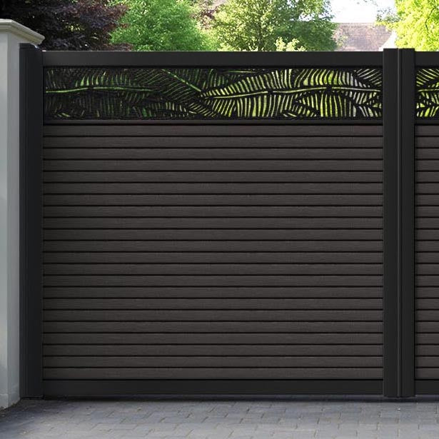 Hudson Feather Straight Top Driveway Gate - Dark Oak - Top Screen