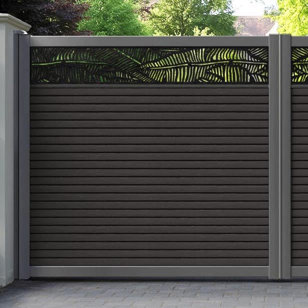 Hudson Feather Straight Top Driveway Gate - Dark Oak - Top Screen