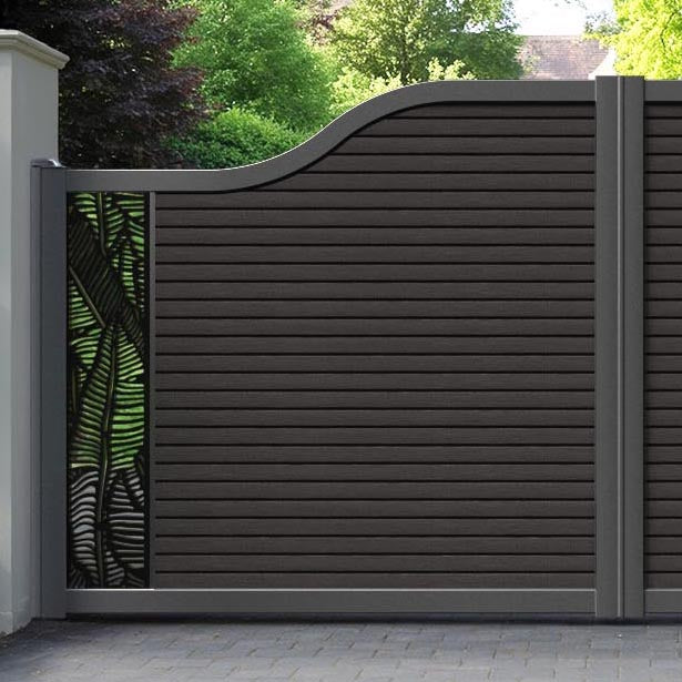 Hudson Feather Curved Top Driveway Gate - Dark Oak - End Screen