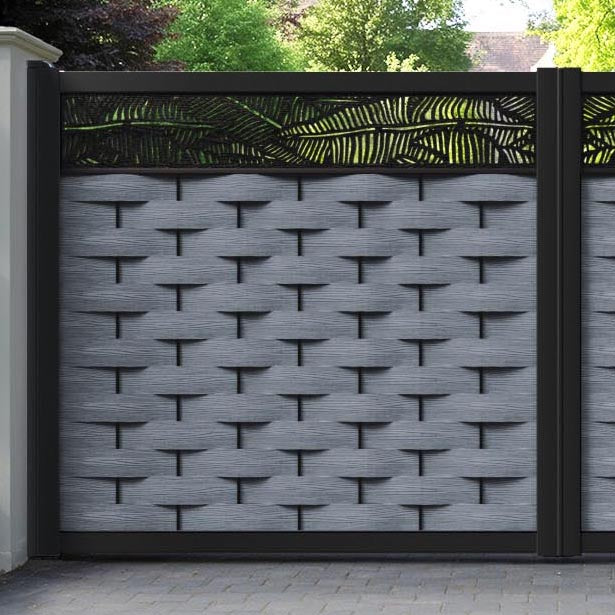 Ripple Feather Straight Top Driveway Gate - Anthracite - Top Screen
