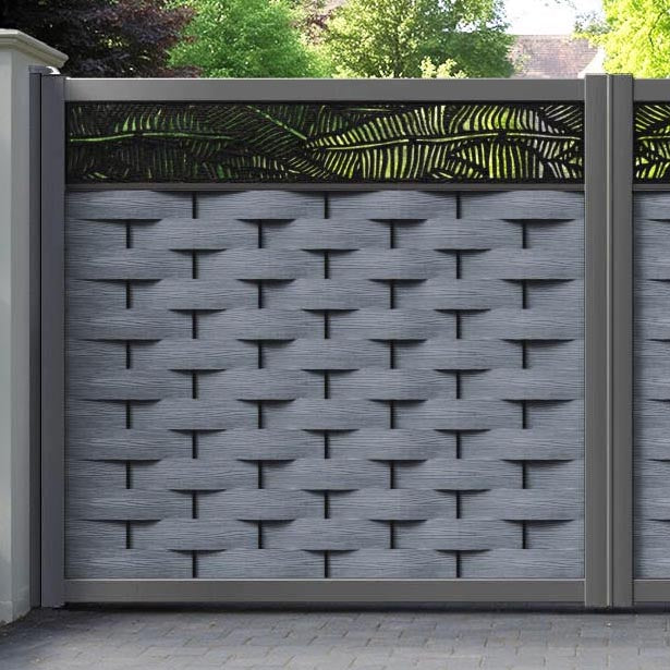 Ripple Feather Straight Top Driveway Gate - Anthracite - Top Screen