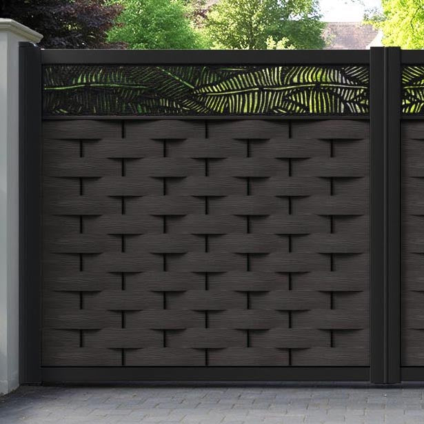 Ripple Feather Straight Top Driveway Gate - Dark Oak - Top Screen
