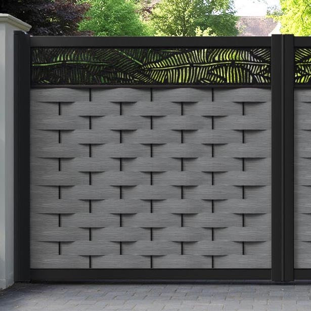 Ripple Feather Straight Top Driveway Gate - Mid Grey - Top Screen