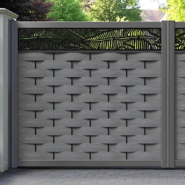 Ripple Feather Straight Top Driveway Gate - Mid Grey - Top Screen