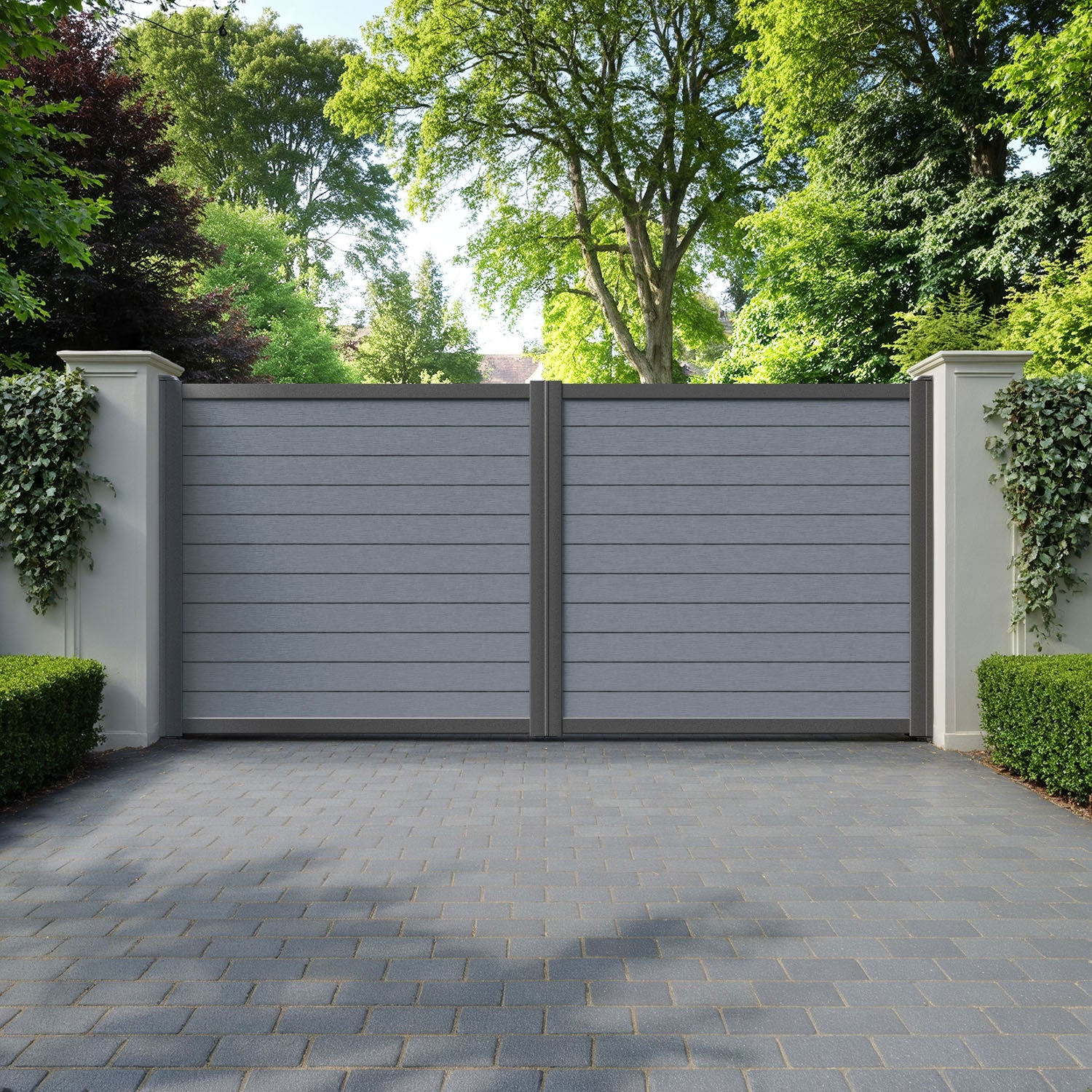 Fusion Anthracite Straight Top Driveway Gate