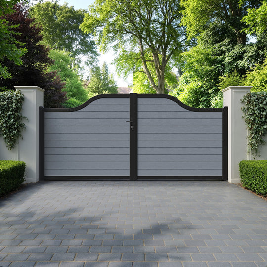 Fusion Anthracite Curved Top Driveway Gate