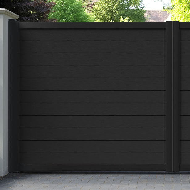 Fusion Black Straight Top Driveway Gate