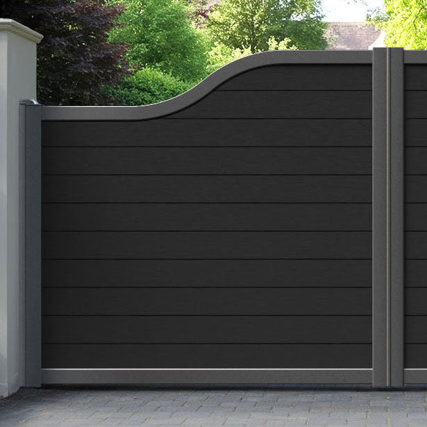 Fusion Black Curved Top Driveway Gate