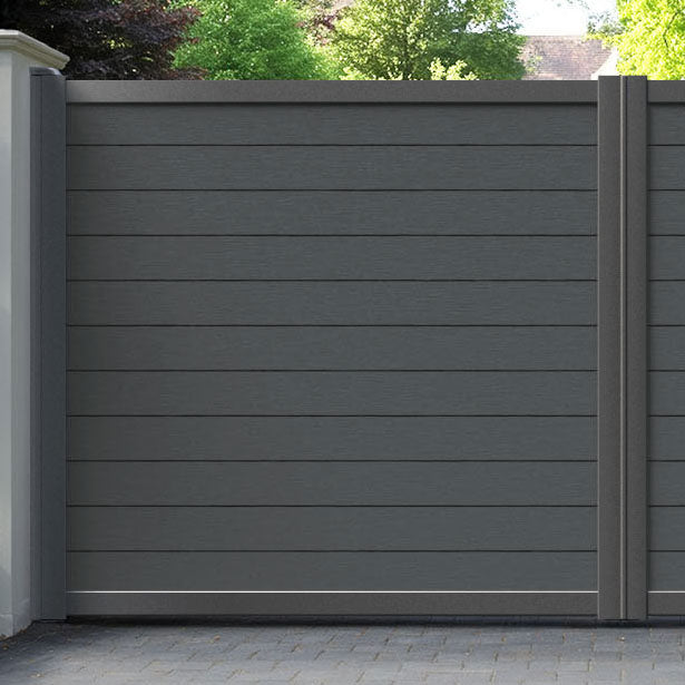 Fusion Dark Grey Straight Top Driveway Gate