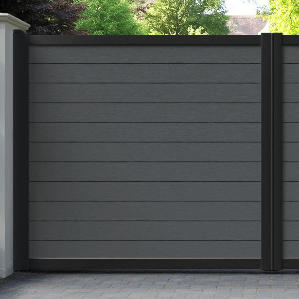 Fusion Dark Grey Straight Top Driveway Gate