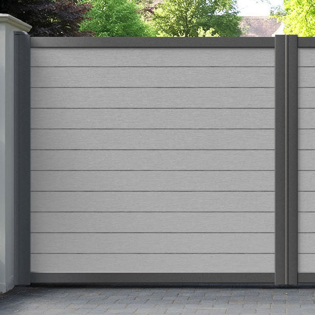 Fusion Light Grey Straight Top Driveway Gate