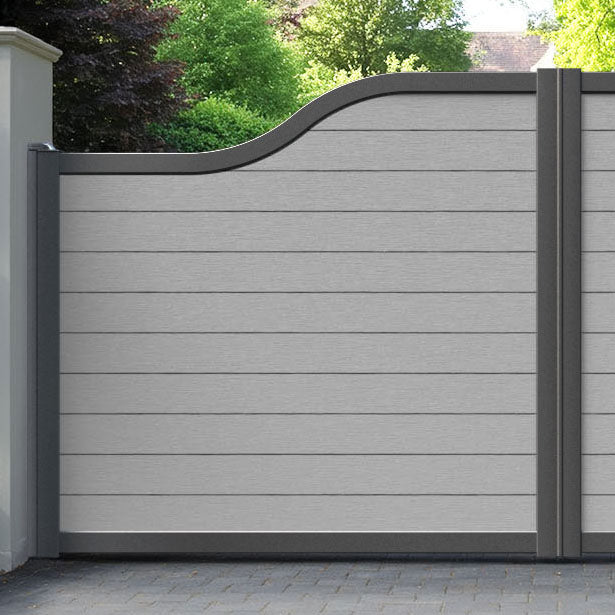 Fusion Light Grey Curved Top - Driveway Gate