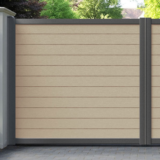 Fusion Light Oak Straight Top Driveway Gate