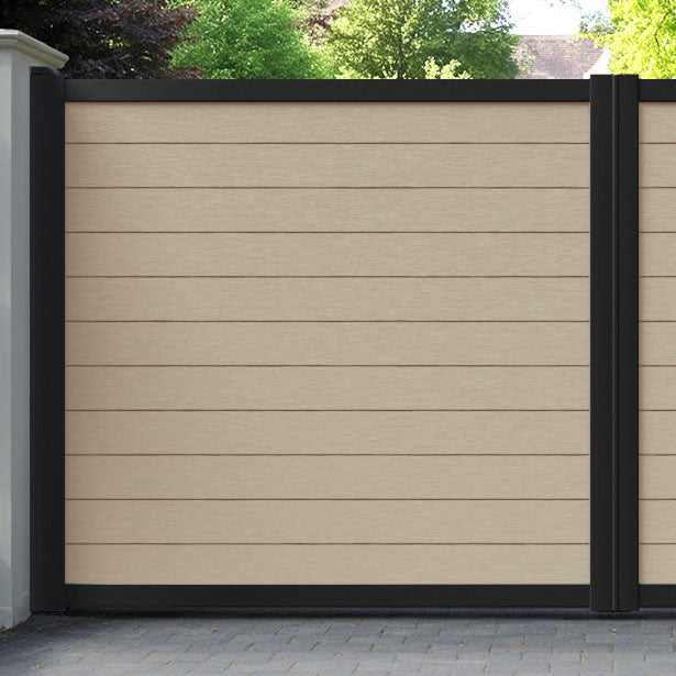 Fusion Light Oak Straight Top Driveway Gate