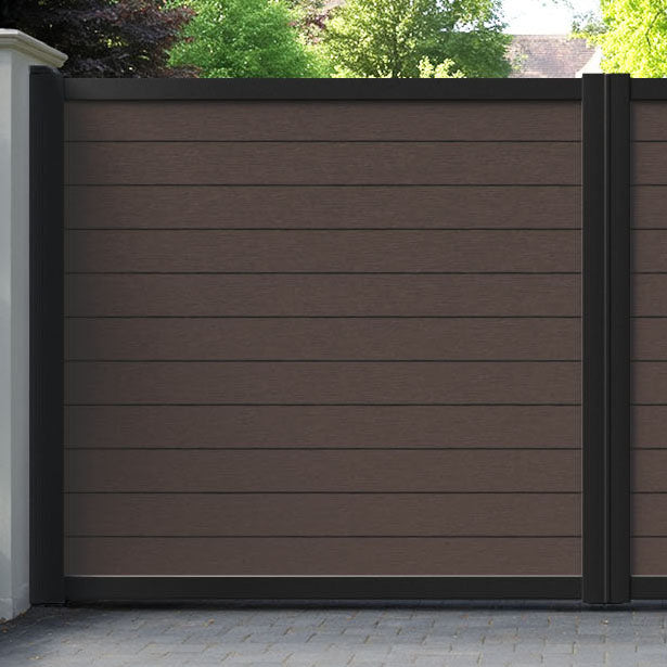 Fusion Mid Brown Straight Top Driveway Gate