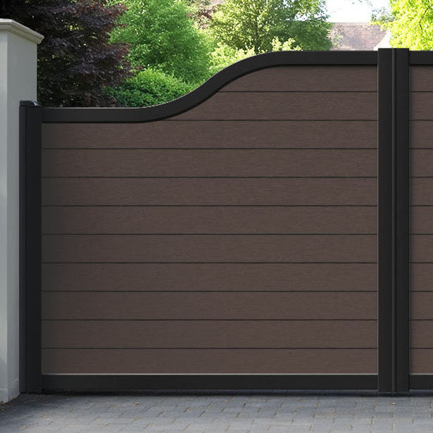 Fusion Mid Brown Curved Top Driveway Gate