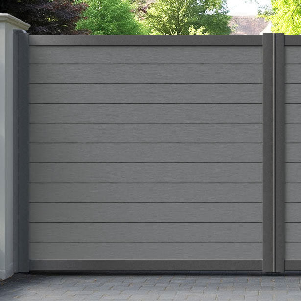 Fusion Mid Grey Straight Top Driveway Gate