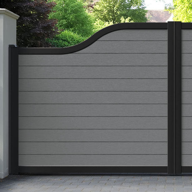 Fusion Mid Grey Curved Top Driveway Gate
