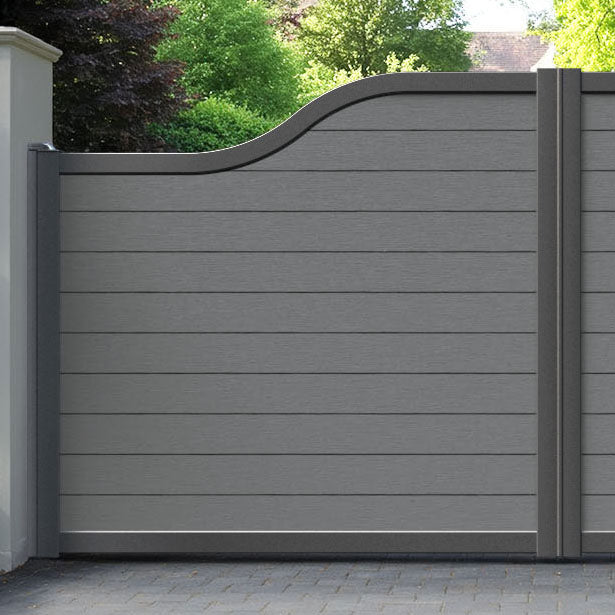 Fusion Mid Grey Curved Top Driveway Gate