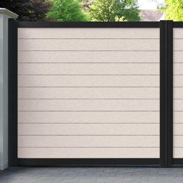Fusion Mid Stone Straight Top Driveway Gate