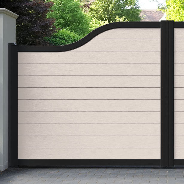Fusion Mid Stone Curved Top Driveway Gate
