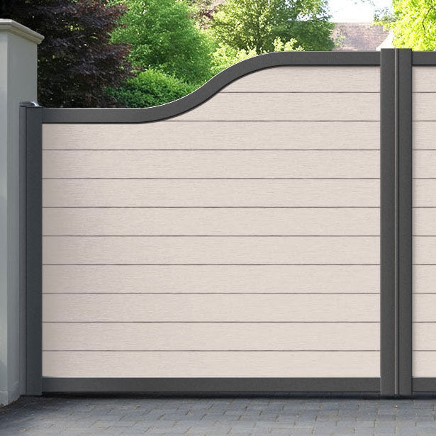 Fusion Mid Stone Curved Top Driveway Gate