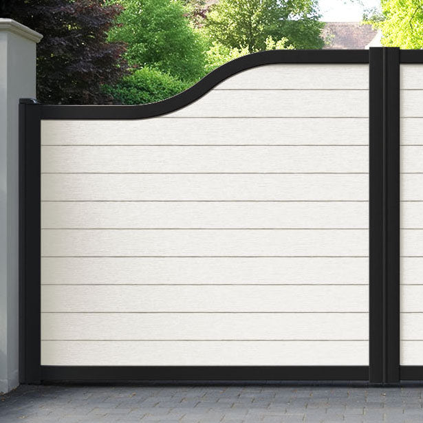 Fusion Light Stone Curved Top Driveway Gate