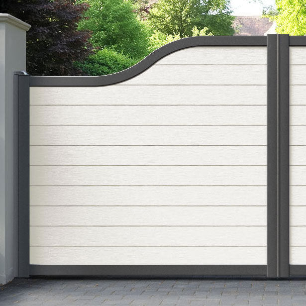Fusion Light Stone Curved Top Driveway Gate