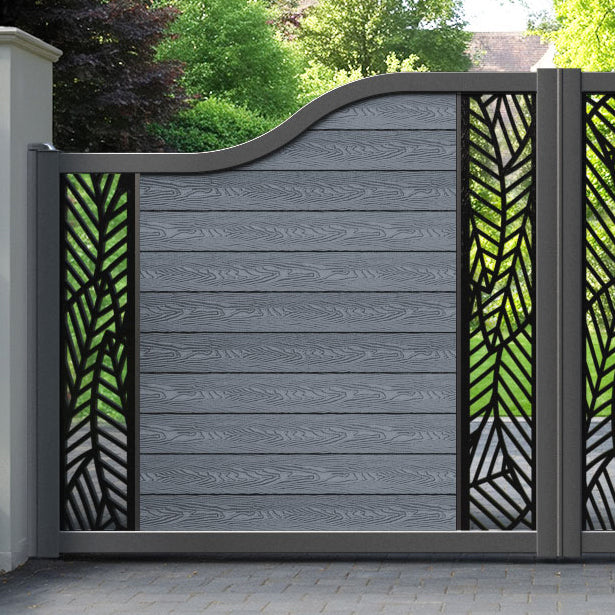 Classic Habitat Curved Top Driveway Gate - Anthracite - Middle & End Screen