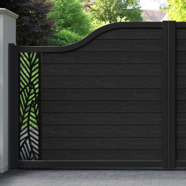 Classic Habitat Curved Top Driveway Gate - Black - End Screen