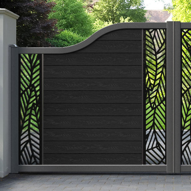 Classic Habitat Curved Top Driveway Gate - Black - Middle & End Screen