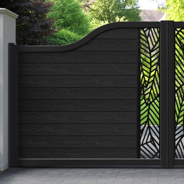 Classic Habitat Curved Top Driveway Gate - Black - Middle Screen