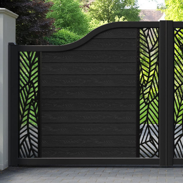 Classic Habitat Curved Top Driveway Gate - Black - Middle & End Screen