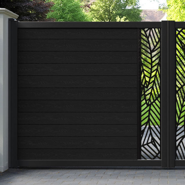 Classic Habitat Straight Top Driveway Gate - Black - Middle Screen