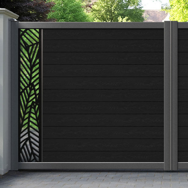 Classic Habitat Straight Top Driveway Gate - Black - End Screen