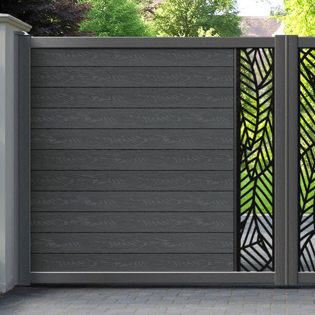 Classic Habitat Straight Top Driveway Gate - Dark Grey - Middle Screen
