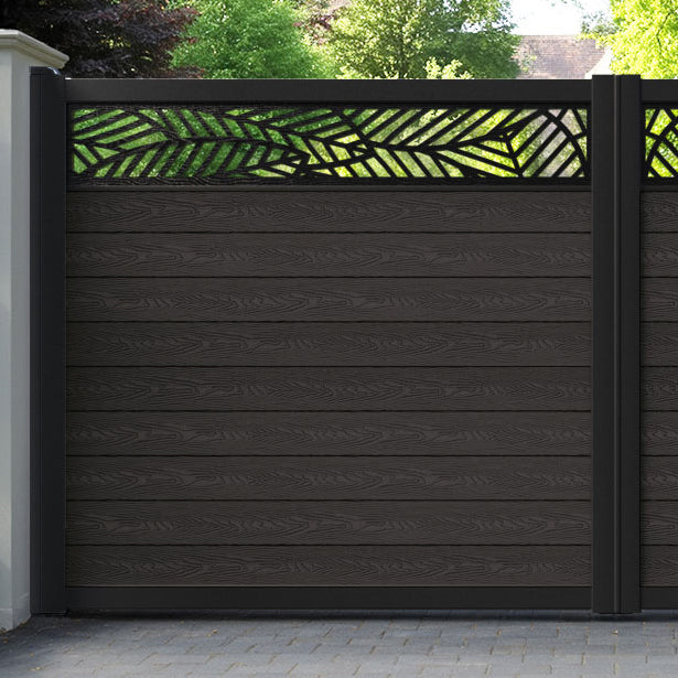 Classic Habitat Straight Top Driveway Gate - Dark Oak - Top Screen