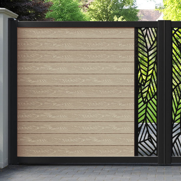 Classic Habitat Straight Top Driveway Gate - Light Oak - Middle Screen