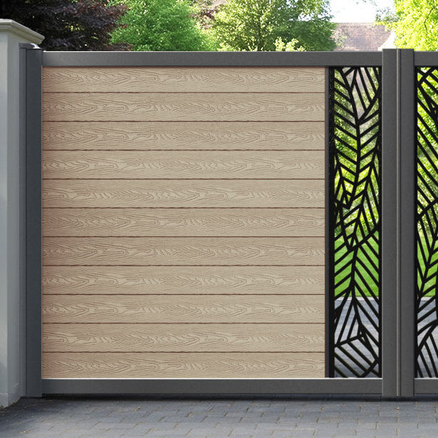 Classic Habitat Straight Top Driveway Gate - Light Oak - Middle Screen