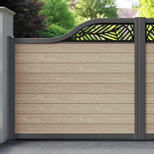 Classic Habitat Curved Top Driveway Gate - Light Oak - Top Screen
