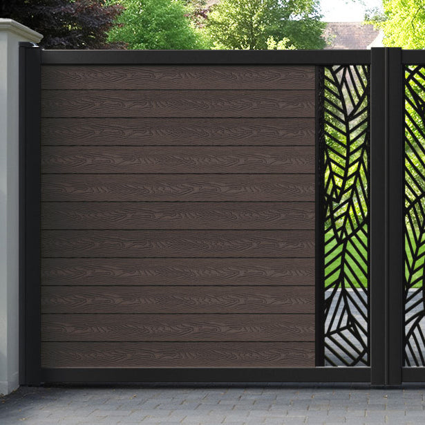 Classic Habitat Straight Top Driveway Gate - Mid Brown - Middle Screen