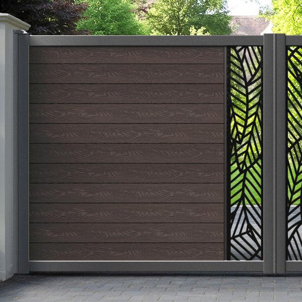 Classic Habitat Straight Top Driveway Gate - Mid Brown - Middle Screen