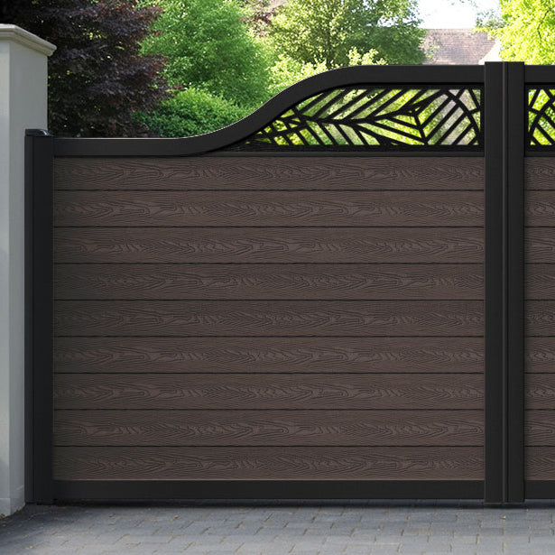 Classic Habitat Curved Top Driveway Gate - Mid Brown - Top Screen