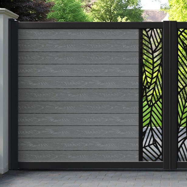 Classic Habitat Straight Top Driveway Gate - Mid Grey - Middle Screen