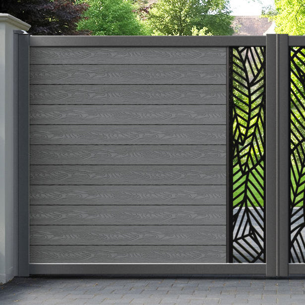 Classic Habitat Straight Top Driveway Gate - Mid Grey - Middle Screen