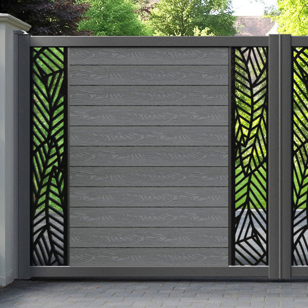 Classic Habitat Straight Top Driveway Gate - Mid Grey - Middle & End Screen